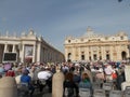 Audience Waiting for Pope in St. Peter's Square Royalty Free Stock Photo