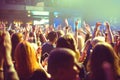 The audience watching the concert on stage. Royalty Free Stock Photo