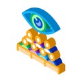 Audience watching isometric icon vector illustration