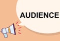 Audience word with megaphone illustration graphic design