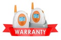 Audio baby monitor, baby alarm warranty concept. 3D rendering Royalty Free Stock Photo