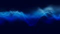 Audio blue waveform digital particle background. Abstract music dot waves equalizer. Futuristic sound wave visualization Royalty Free Stock Photo