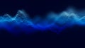 Audio blue waveform digital particle background. Abstract music dot waves equalizer. Futuristic sound wave visualization Royalty Free Stock Photo