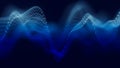 Audio blue waveform digital particle background. Abstract music dot waves equalizer. Futuristic sound wave visualization Royalty Free Stock Photo
