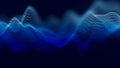Audio blue waveform digital particle background. Abstract music dot waves equalizer. Futuristic sound wave visualization Royalty Free Stock Photo