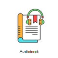 Audio Book and Electronic Reader with Headphones Vector Simple Icon