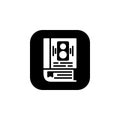 Audio book icon. Online Learning icon. Perfect for application, web, logo and presentation template. icon design solid rounded Royalty Free Stock Photo