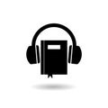 Audio book icon with shadow Royalty Free Stock Photo