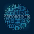 Audio book round colorful illustration