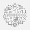Audio book round illustration