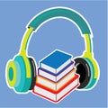 Audio books Headphones and Books Icon