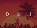 Audio Buttons Control Play Pause Stop Symbol Icons Concept