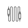 Audio cable line icon, outline vector sign, linear style pictogram isolated on white.