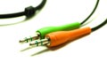 Audio cables and Connectors Royalty Free Stock Photo