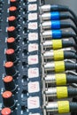 Audio cables and connectors in studio equipment Royalty Free Stock Photo