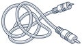 Audio Cables RCA: Connectivity, Sound Electronic Devices, vector design Generative AI Royalty Free Stock Photo