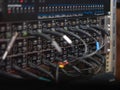 Audio cables in recording studio Royalty Free Stock Photo