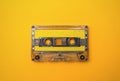 Audio cassete on yellow Royalty Free Stock Photo