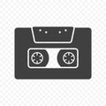 Audio cassette icon. Isolated vector on transparent background.