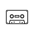 Audio Cassette Icon. Magnetic Tape. Information Carrier. For Music Applications, Web Design. Vector sign in simple style