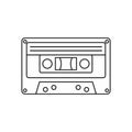 Audio cassette icon, outline style