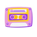 Audio cassette. Music. Cassettes with Retro Vintage magnetic tape. Love songs, relax, rock, hits of the nineties. Vector hand draw