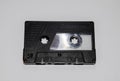 Audio cassette. Retro music medium, compact cassette tape recorder. Royalty Free Stock Photo