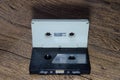 Audio cassette. Retro music medium, compact cassette tape recorder. Royalty Free Stock Photo