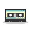 Audio cassette in retro style isolated on a white background. Vintage style music storage icon. Old record player tape. Royalty Free Stock Photo