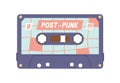 Audio cassette from 80s. Retro tape records of 90s music. Old analog casette. Compact audiocassette of 1980s and 1990s