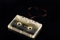 Audio cassette tape on black backgound. Royalty Free Stock Photo