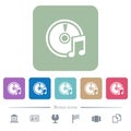 Audio CD flat icons on color rounded square backgrounds Royalty Free Stock Photo