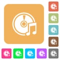 Audio CD rounded square flat icons Royalty Free Stock Photo