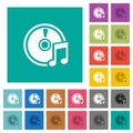 Audio CD square flat multi colored icons Royalty Free Stock Photo