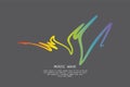 Audio colorful wave logo on grey. Pulse music player