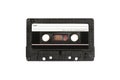Audio compact cassette. Analog tape format for audio playing and recording. Vintage audio cassette isolated on white Royalty Free Stock Photo