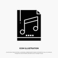 Audio, Computer, File, Mp3, Sample solid Glyph Icon vector