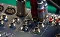 Audio console plugs and rca connectors Royalty Free Stock Photo