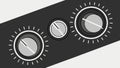 Audio Control Knobs. Retro Sound Mixing Interface Elements, Vector Design Generative AI Royalty Free Stock Photo