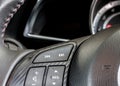 Audio control panel on steering wheel