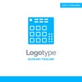 Audio, Controller, Dj, Live, Mixer Blue Solid Logo Template. Place for Tagline Royalty Free Stock Photo