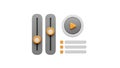 Audio controls icon set isolated on transparent background Royalty Free Stock Photo