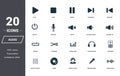 Audio controls icons set. Premium quality symbol collection. Audio controls icon set simple elements. Ready to use in web design,