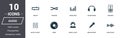 Audio controls icons set. Premium quality symbol collection. Audio controls icon set simple elements. Ready to use in web design,