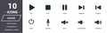 Audio controls icons set. Premium quality symbol collection. Audio controls icon set simple elements. Ready to use in web design,