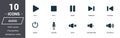 Audio controls icons set. Premium quality symbol collection. Audio controls icon set simple elements. Ready to use in web design, Royalty Free Stock Photo