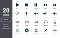 Audio controls icons set. Premium quality symbol collection. Audio controls icon set simple elements. Ready to use in web design, Royalty Free Stock Photo