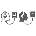Audio Course line and glyph icon, e learning Royalty Free Stock Photo