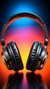 Audio delight Headphones on background, ideal for vibrant music banners