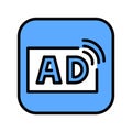 Audio discription color line icon. Web accessibility. Vector isolated element.